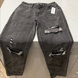 PacSun Black Ripped Relaxed Jeans